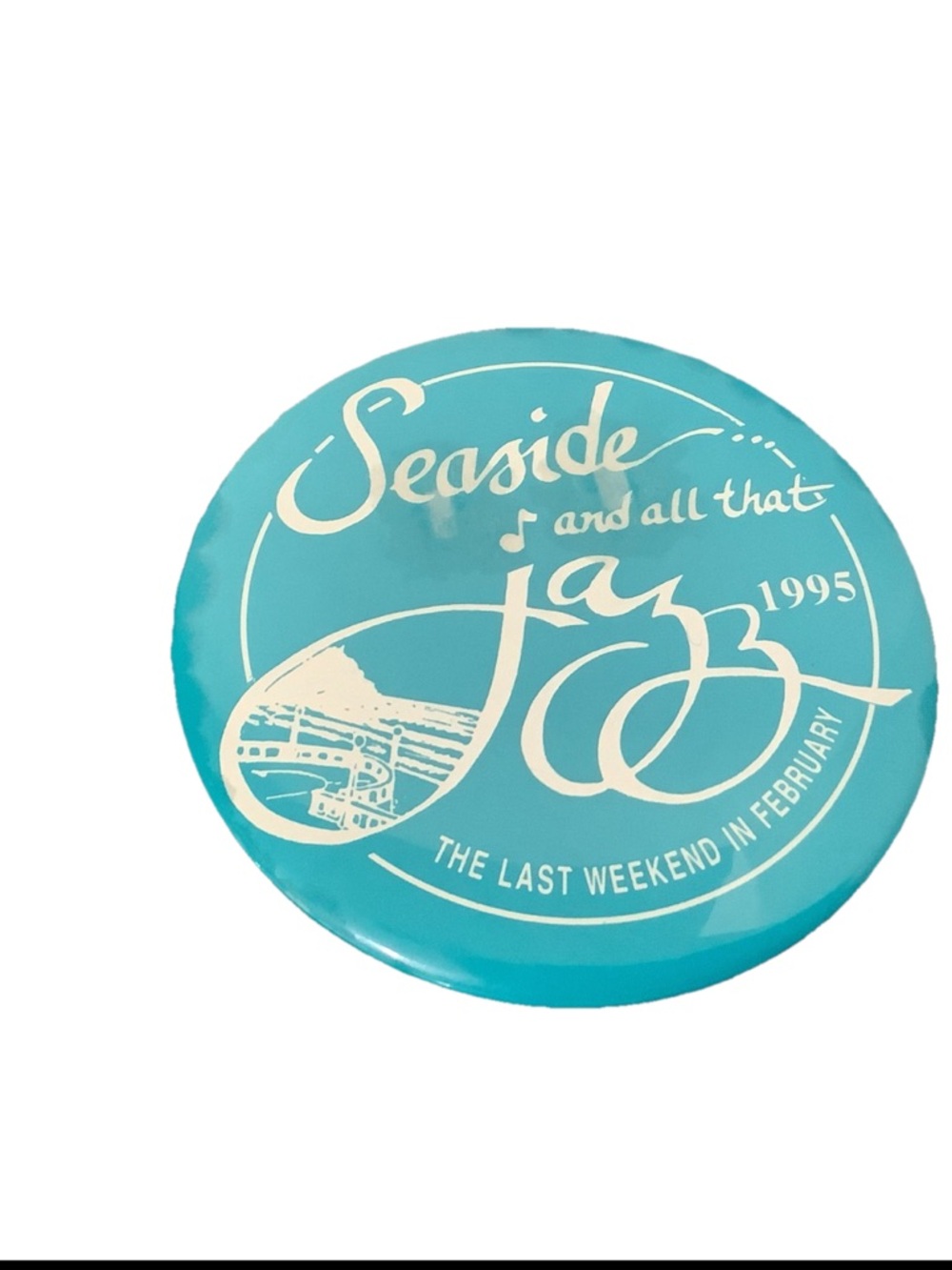 Seaside Jazz 1995 Teal Event Button